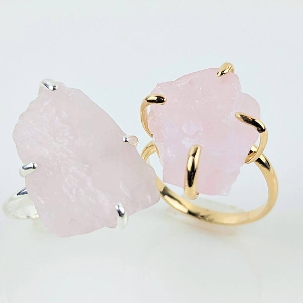 Rose Quartz Rings (Adjustable) (Wholesale) (Natural Gemstone)