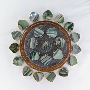 Handmade Jasper Heart Pendant: Electroplated 24k Gold (15mm)
