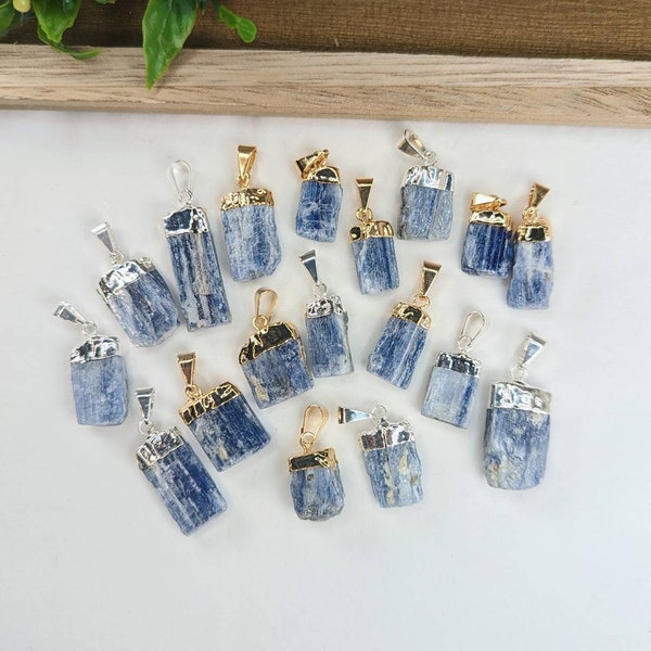 Blue kyanite (with Electroplated) (24k Gold plated or Silver plated)(Wholesale)