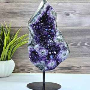 Large Amethyst Geode with Stalactite Eyes – Collector Crystal Statement Decor