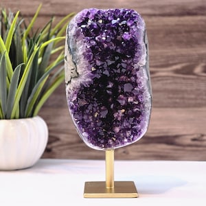 Amethyst on Metal Stand – Luxury Crystal Decor & Spiritual Energy