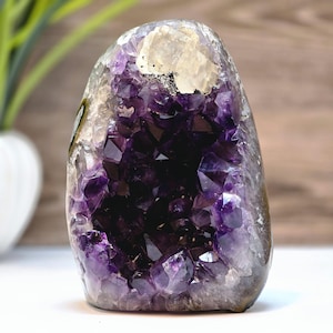 Cathedral Amethyst Geode – Deep Purple Crystals with Calcite Inclusions