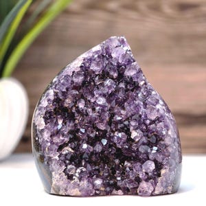 Natural Amethyst Flame | Decorative Carved Crystal with Powerful Energy