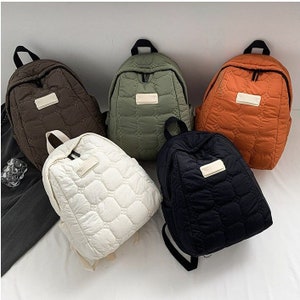 Japanese Style Quilted Backpack;Minimalism Small Fresh Bag;Women Casual Lightweight Waterproof Backpack;School Bag;Travel Backpack;Daily Bag