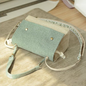 Contrasting Color/Embroidery Linen Bag; Flap Over Drawstring/Zipper Simple Bag; Art Small Fresh Square Bag; High Quality Bag; Niche Design