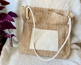 Simple Woven Straw Bag; Large Capacity Totes; Vacation Shoulder Bag; Beach Bag; Summer Bag; Birthday Gift;Unique Korean Style; Bag in Bag