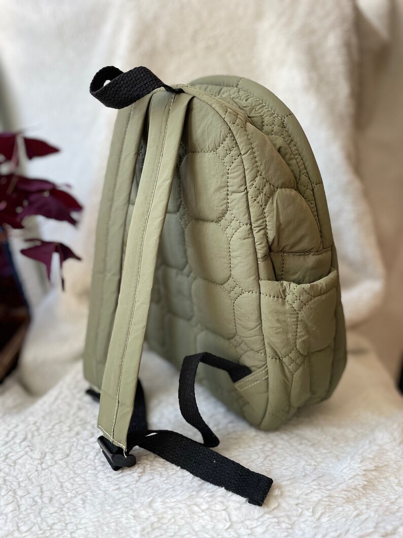 Japanese Style Quilted BackpackMinimalism Small Fresh BagWomen Casual Lightweight Waterproof BackpackSchool BagTravel BackpackDaily Bag image 4