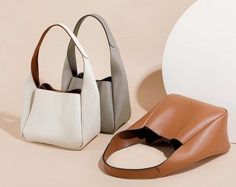 New Niche Design Bag;Genuine Leather Tote;High quality Shoulder Bag;Women's Commuter Bag;First Cowhide Bag; Korean Style Bag; Birthday Gift