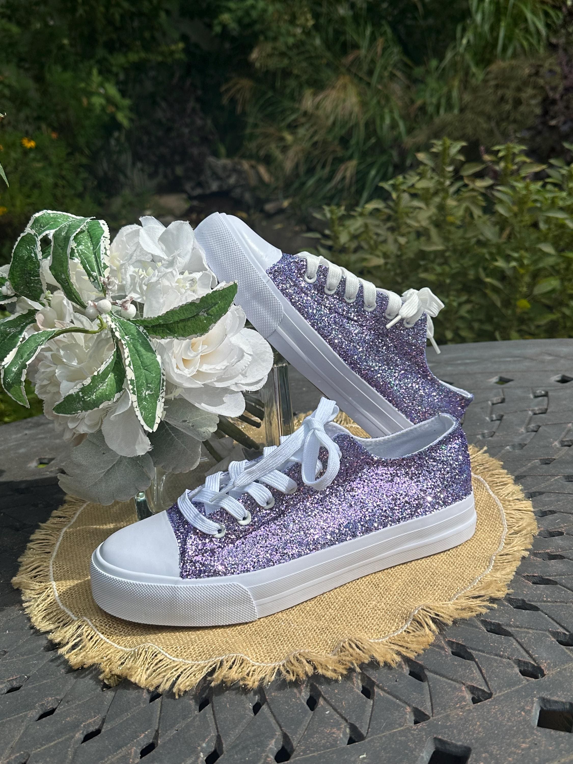 Sport Shoes Sparkle Tennis Shoes Womens Purple Glitter Sneakers Shiny  Purple Shoes Sport Shoes Womens, image size:2250x3000
