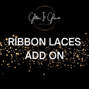 Ribbon Laces ADD-ON* for Glitter Sneakers for Bride, Wedding or Special Occasion, Bling Bridal Shoes, Sparkle Sneakers, Glitter Shoes