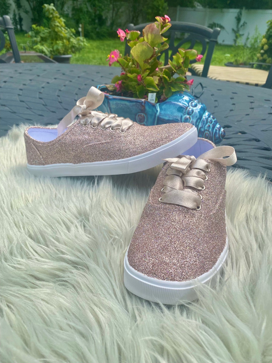 Mayo Glitter Sneaker in Rose Gold