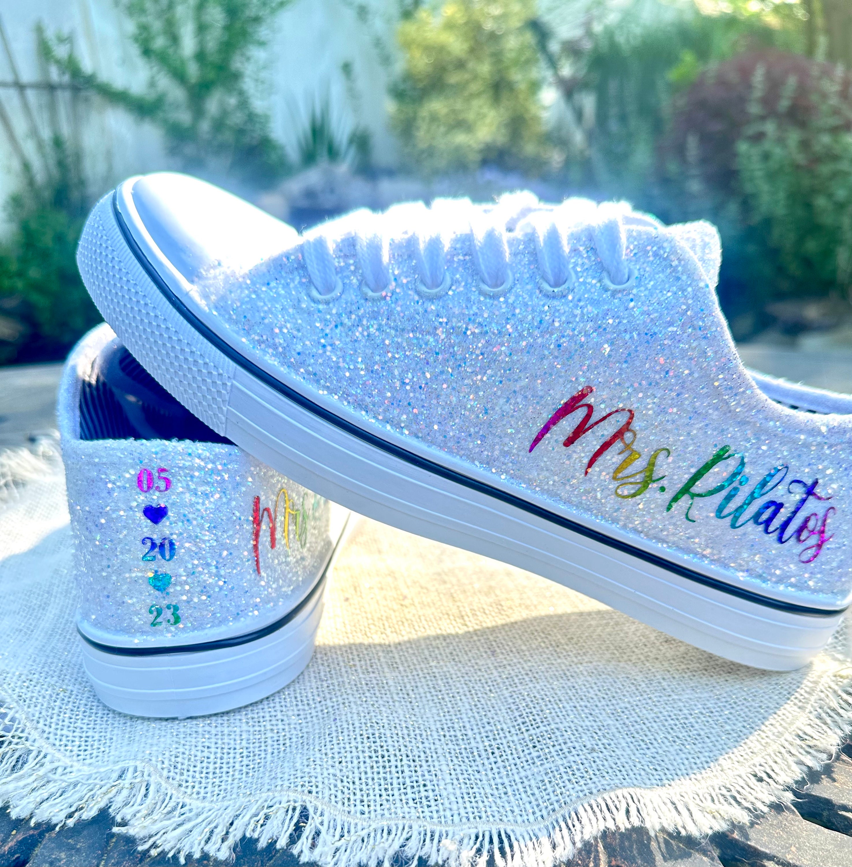 ladies black glitter converse