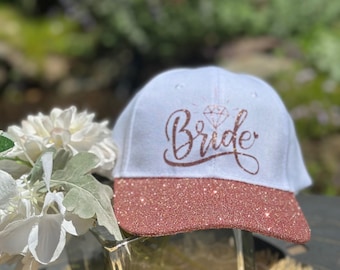Glitzer Hut für die Braut - glitzernder Hut für den Junggesellinnenabschied, Brautparty Geschenk, Hochzeitsgeschenk, Accessoire für Zukünftige