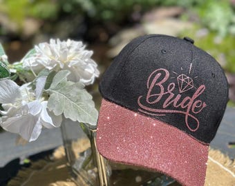 Glitzer Hut für die Braut - glitzernder Hut für den Junggesellinnenabschied, Brautparty Geschenk, Hochzeitsgeschenk, Accessoire für Zukünftige