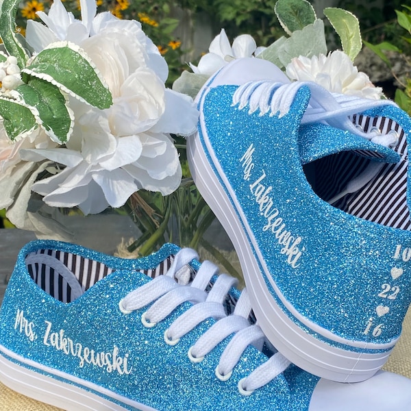 navy blue glitter sneakers