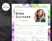 Colorful Resume Template with Cover Letter, Modern CV Design (Canva Editable)