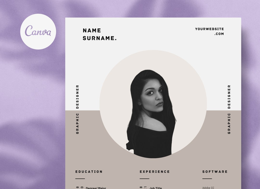 Modern Resume Template With Photo, Cover Letter (canva Editable ...