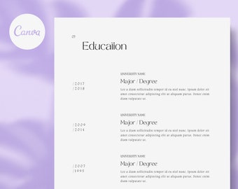 Minimalist Resume Template, Canva Editable CV, Cover Letter Bundle (Digital Download)