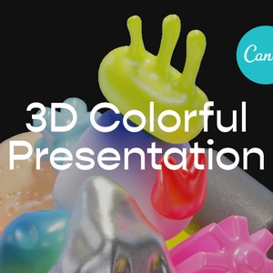 CREATIVE PRESENTATION SLIDES Template for Canva (Dark Version) Professional Slides | Creative Business Presentation | Instant Download | 3D