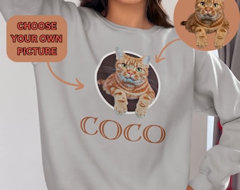 Custom Pet Portrait Sweatshirt, Multi Custom Cat Tshirt, Cat Face Portrait Sweater, Custom Dog Sweatshirt, Custom Shirt, Custom Pet Crewneck