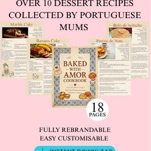 Portuguese Inspired Dessert Cookbook PDF | Digital Download | Traditional Baking Recipes | Customisable Template