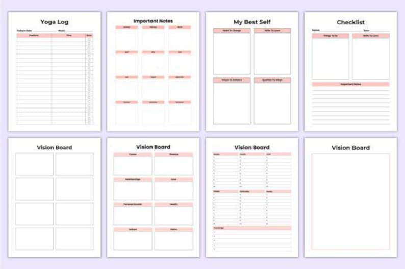 2025 Vision Board Planner Canva Template Planner Etsy
