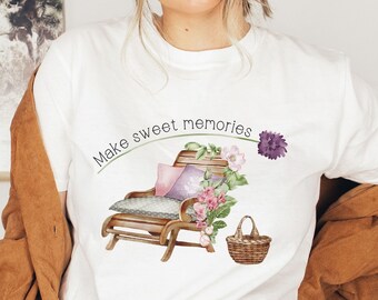 Make Sweet Memories, Cottage Core T-Shirt, Oversized Tees, Goblin core, Dark Academia T Shirt