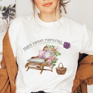 Make Sweet Memories, T-Shirt Cottage Core, Tees surdimensionnés, Noyau Gobelin, T Shirt Dark Academia