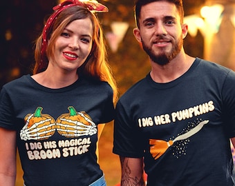 Funny Couples Halloween T-Shirts: Matching Unisex Halloween Party Shirts