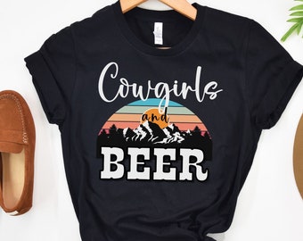 Cowgirls and Beer Shirt, Cowboys and Beer Shirt, Howdy T-Shirt, Women's Graphic Tee, Oversized T-Shirt, Vintage Vibe Western Tee