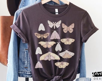 Moth Shirt, Cottage Core T-Shirt, Oversized Tees, Goblin core, Dark Academia Shirt, Moth T-Shirt, Insect Shirt, Bug Shirt, Fairy core shirt