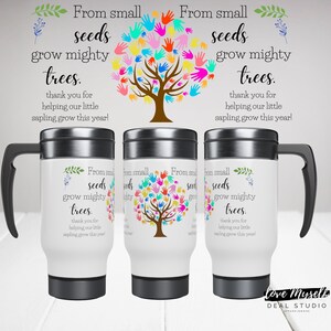 Stainless Steel Travel Mug with Handle Teacher Appreciation Gift Thank you Gift Helping Me Grow Teacher Gift Idea Insulated Coffee Mug Gift