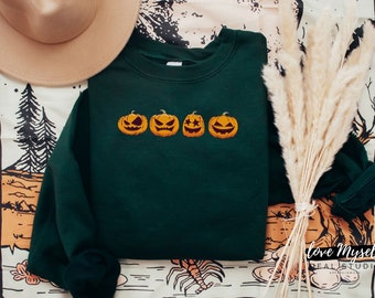Pumpkin Sweatshirt, Fall Shirts, Halloween Crewneck Sweatshirt, Spooky Season, Halloween Sweater, Pumpkin Sweater, Cute Pumpkin Sweater
