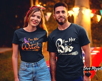 Funny Couples Halloween Shirts, Matching Halloween TShirts,Couple Halloween Shirts, Funny Halloween T-Shirt, Halloween Party,Couple Sweaters