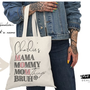 Personalized Dog Mom Tote Bag Mama Mommy Mom Bruh Tote Mom Shopping Bag Mom Stuff Bag Mama Tote Mommy Bag Dog Mom Christmas Gift Birthday