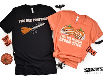 Funny Couples Halloween Shirts, Matching Halloween TShirts,Couple Halloween Shirts, Funny Halloween T-Shirt, Halloween Party,Couple Sweaters