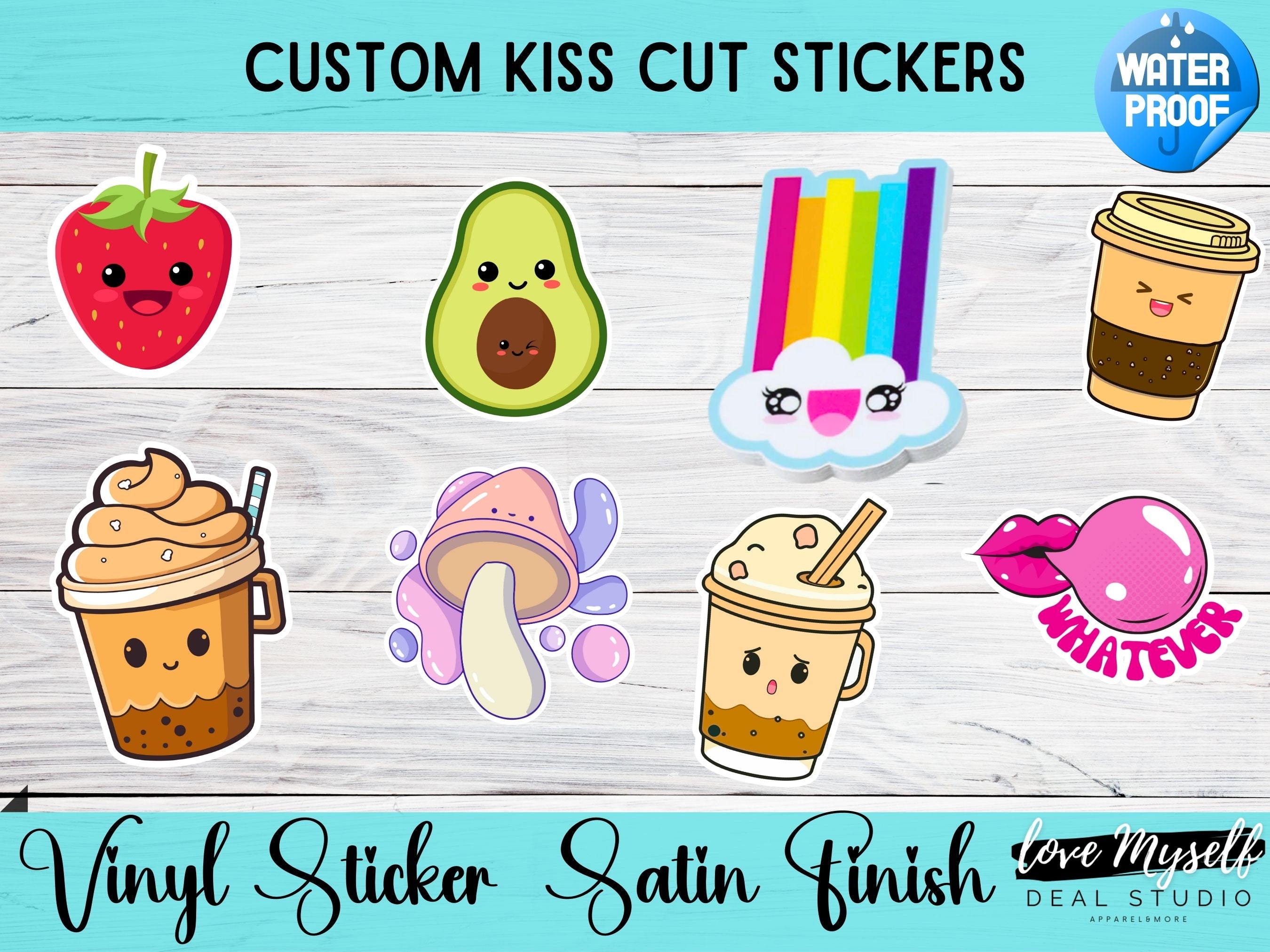 Custom Kiss-cut Vinyl Decals Make Your Own Stickers Custom Stickers  Branding Stickers Logo Stickers Event Stickers 