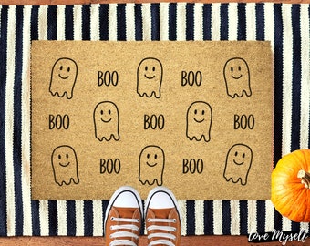 Boo Ghost Halloween Doormat, Halloween Decor, Funny Door Mat, Welcome Mat, Fall Decor,Front Door Decor,Home Decor,Housewarming Gift,Doormat