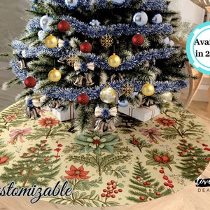 Personalized Christmas Tree Skirt Vintage Custom Tree Skirt Christmas Home Decor Custom House Warming Gift Custom Engagement Wedding Gift