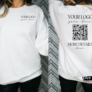 Custom Business Logo & QR Sweatshirt Personalized Logo Sweatshirt Personalized QR Sweatshirt Uniform Shirt Branding Shirt Custom Logo