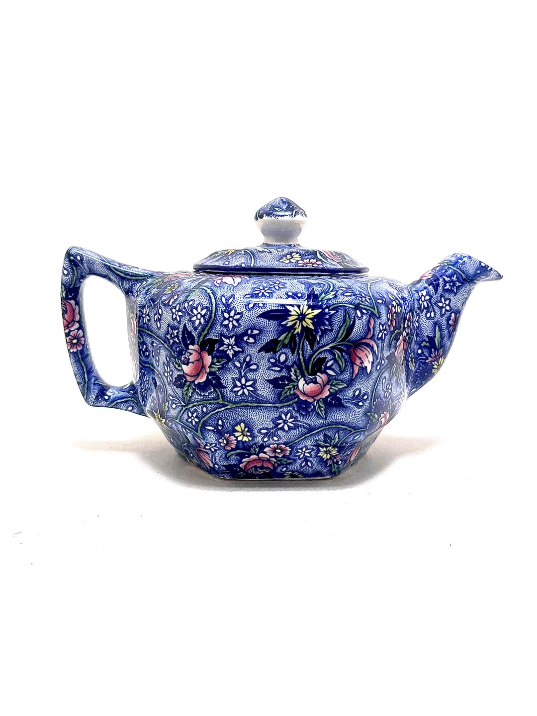 A Vintage Sadler Ringtons Chinz Ware Ceramic Teapot Etsy