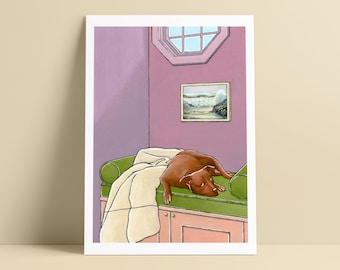 Colorful Pit Bull Art Print: Dog Lover's Home Decor