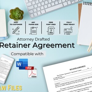 Retainer Agreement Template | Attorney Drafted | Legal Contract | Scope of Engagement | Easy to Edit | Microsoft Word |  | PDF file |
