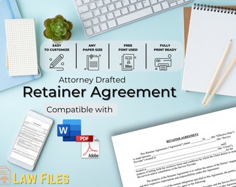 Retainer Agreement Template | Attorney Drafted | Legal Contract | Scope of Engagement | Easy to Edit | Microsoft Word |  | PDF file |