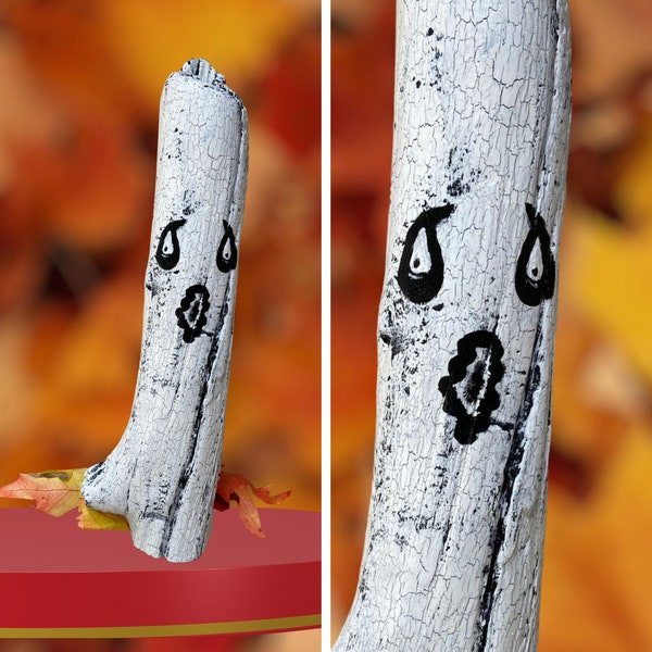 Halloween ghost, wooden ghost folk art carving