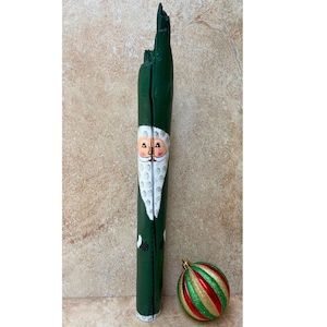 Santa carving, hand painted wood carved Santa Claus Christmas gift
