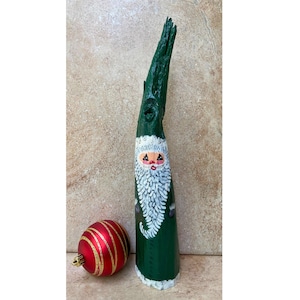 Santa carving, hand painted wood carved Santa Claus Christmas gift