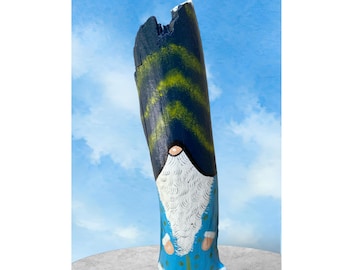 Driftwood Gnome, hand painted