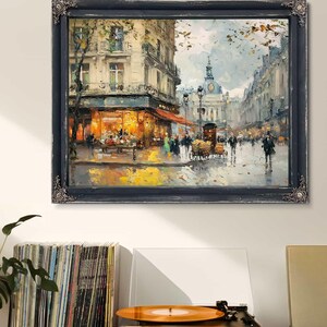 Framed Paris City Painting - Impressionist Style Parisian Artwork