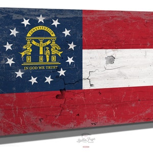 Georgia Flag Wall Art - Vintage State of Georgia Sign